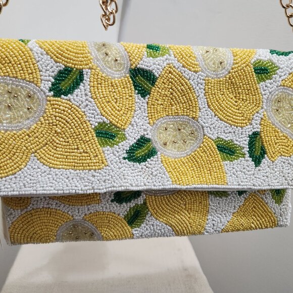 Lemon beaded  Crossbody made in India - Picture 2 of 6